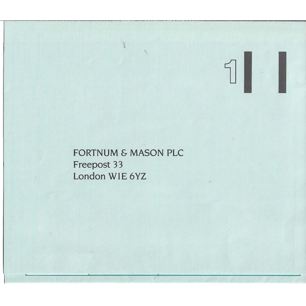 Vintage Fortnum and Mason Holiday PLC Mail Order Form